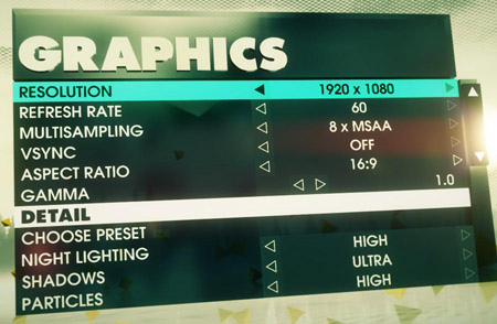 DiRT3 - ustawienia karty graficznej