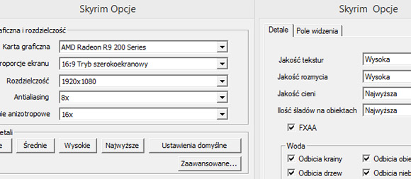 Skyrim - ustawienia karty graficznej